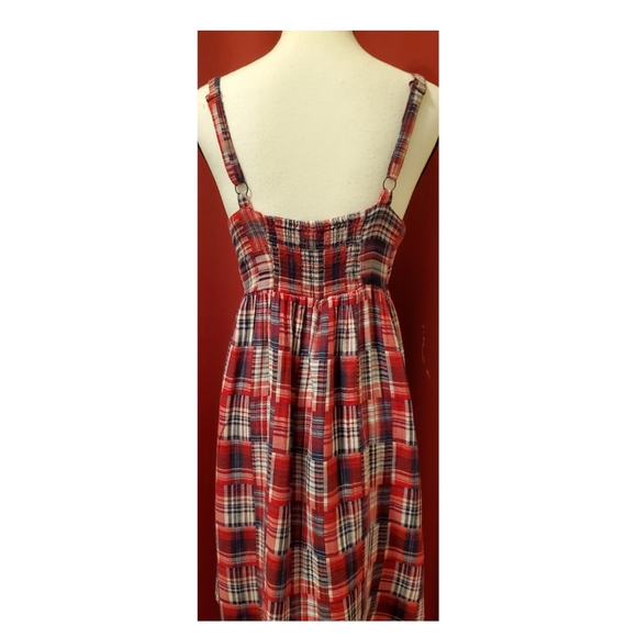 Faded Glory Red Plaid Sleeveless Dress US 10 - Picture 4 of 7
